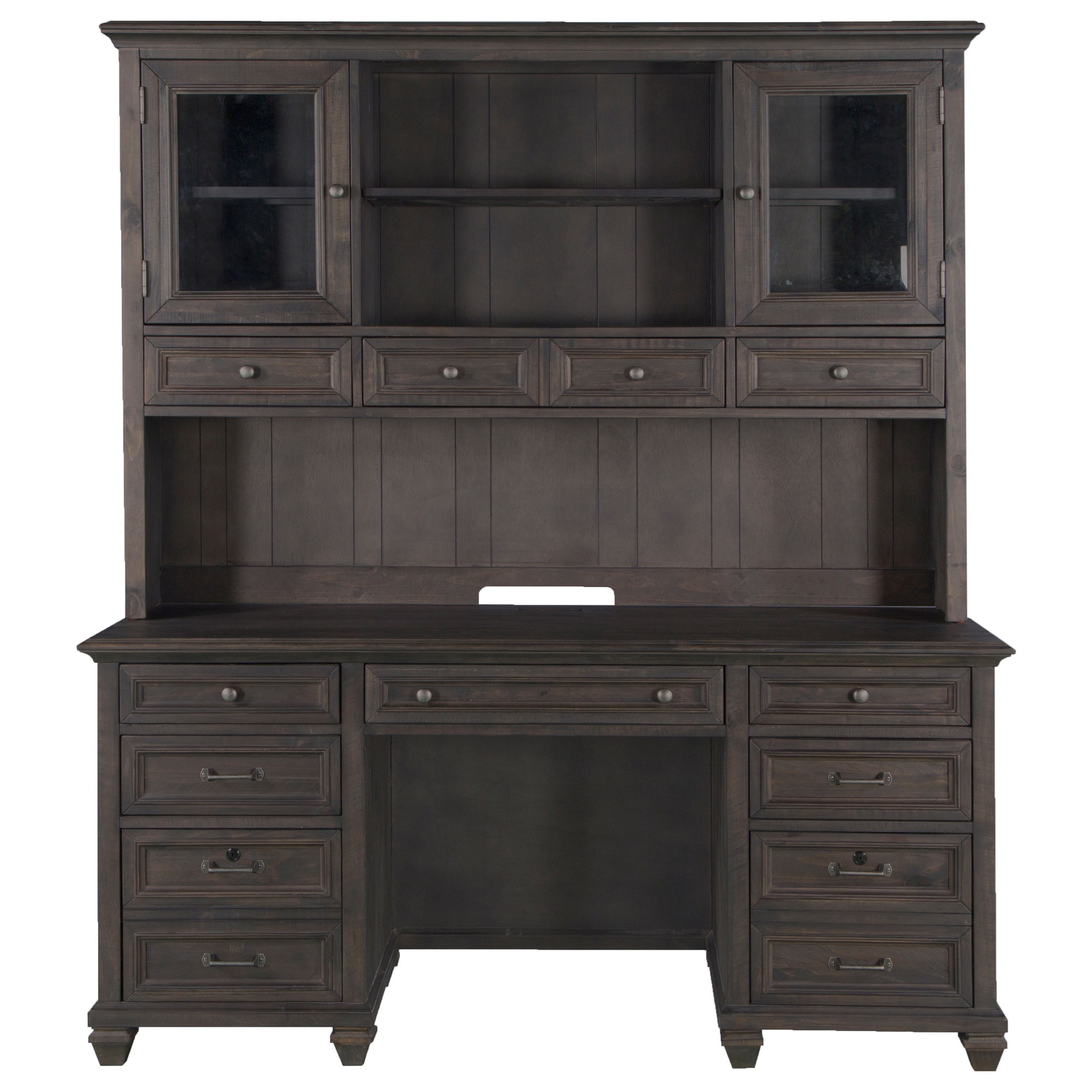 Magnussen Home Sutton Place H361230H Rustic Credenza Hutch with Power